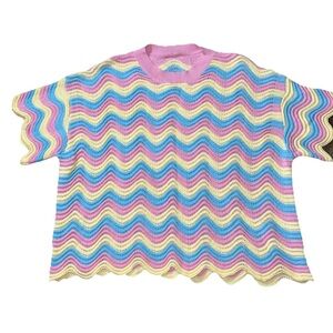 Colorful Wave Pattern Kids Top